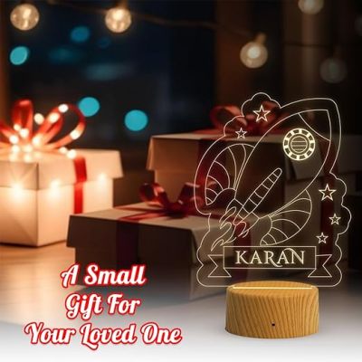 Aeroplan Night Lamp with Warm White Light Customized with Name Birthday Gift for Kids
