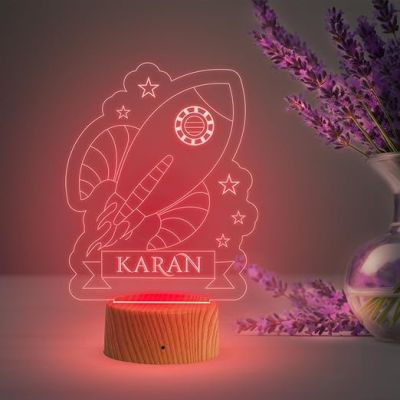 Aeroplan Night Lamp with Multicolored Light Customized with Name Birthday Gift for Kids