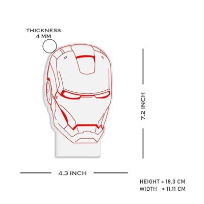 3D Illusion Ironman Head Night Lamp with Warm White Light Gift For Kids Room Decor Light