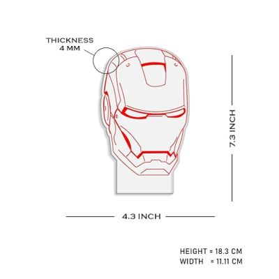 3D Illusion Ironman Head Night Lamp with Multicolored Light Gift For Kids Room Decor Light