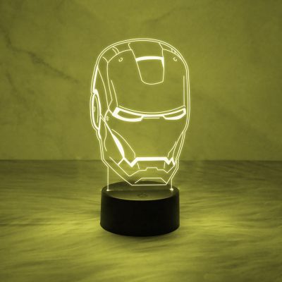 3D Illusion Ironman Head Night Lamp with Multicolored Light Gift For Kids Room Decor Light