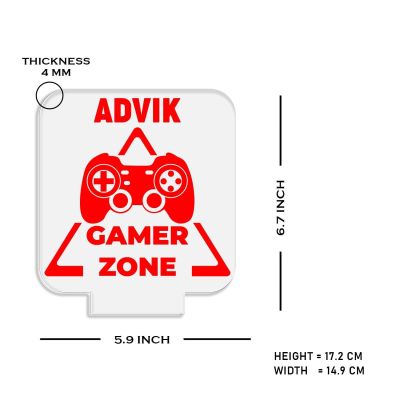Game Zone Text Night Lamp with Warm White Light Game Controller Remote Design Birthday Gift for Kid & Gamer
