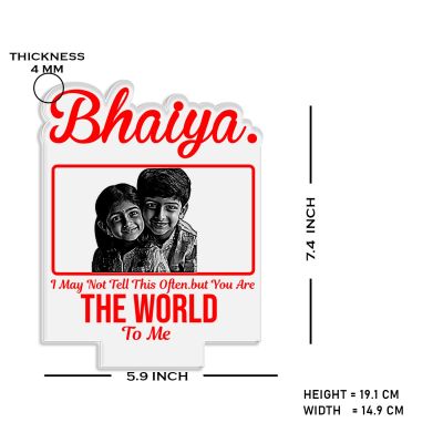 Bhai Photo Night Lamp with Warm White Light Customized with Photo &Text Birthday Gift for Brother Gift For Rakhi