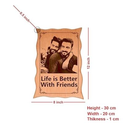 Life is Better with Friends Quote Photo Plaque Customized with Photo Birthday Gift For Friends Gift for Friendship Day