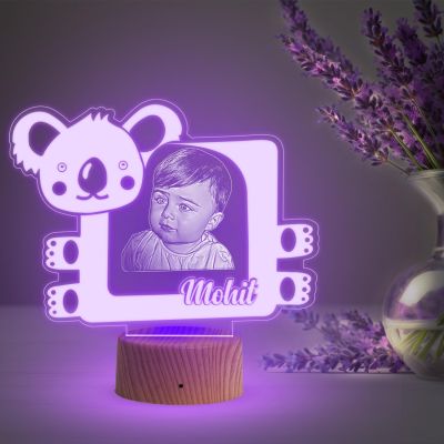 Personalized Baby Photo Night Lamp with Multicolored Light Gift for Kid Birthday Baby Room & Home Decor