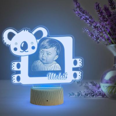 Personalized Baby Photo Night Lamp with Multicolored Light Gift for Kid Birthday Baby Room & Home Decor