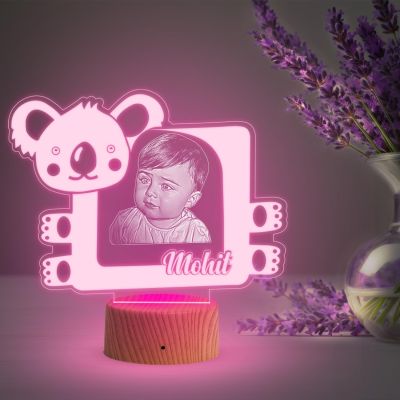 Personalized Baby Photo Night Lamp with Multicolored Light Gift for Kid Birthday Baby Room & Home Decor