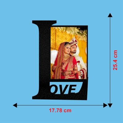 Couple Wedding Photo Frame with Love Cutout Gift For Anniversary, Birthday, Valentines Day, Karwa Chauth, Husband, Wife, Boyfriend, Girlfriend, Friends,