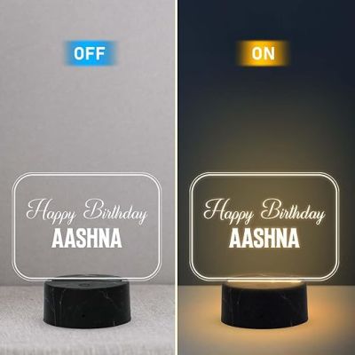 Personalized Happy Birthday Night Lamp with Warm White Light Customized with Name Birthday Gift for Someone Special Friend
