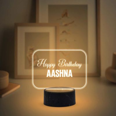 Personalized Happy Birthday Night Lamp with Warm White Light Customized with Name Birthday Gift for Someone Special Friend