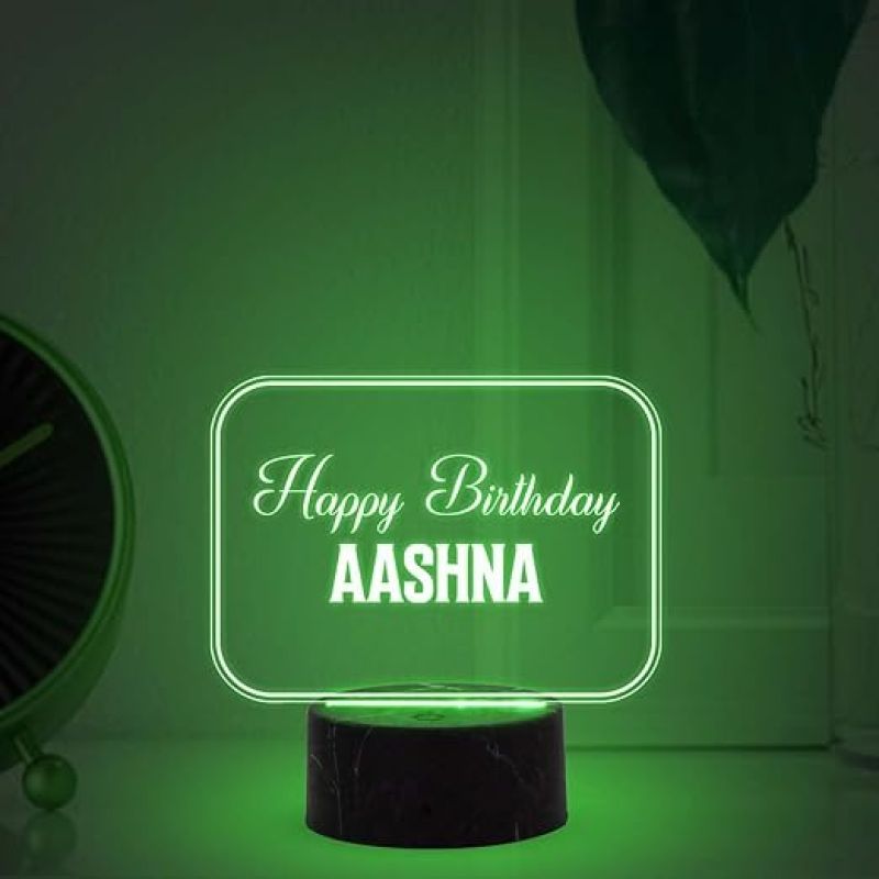 Personalized Happy Birthday Night Lamp with Multicolored Light Customized with Name Birthday Gift for Someone Special Friend