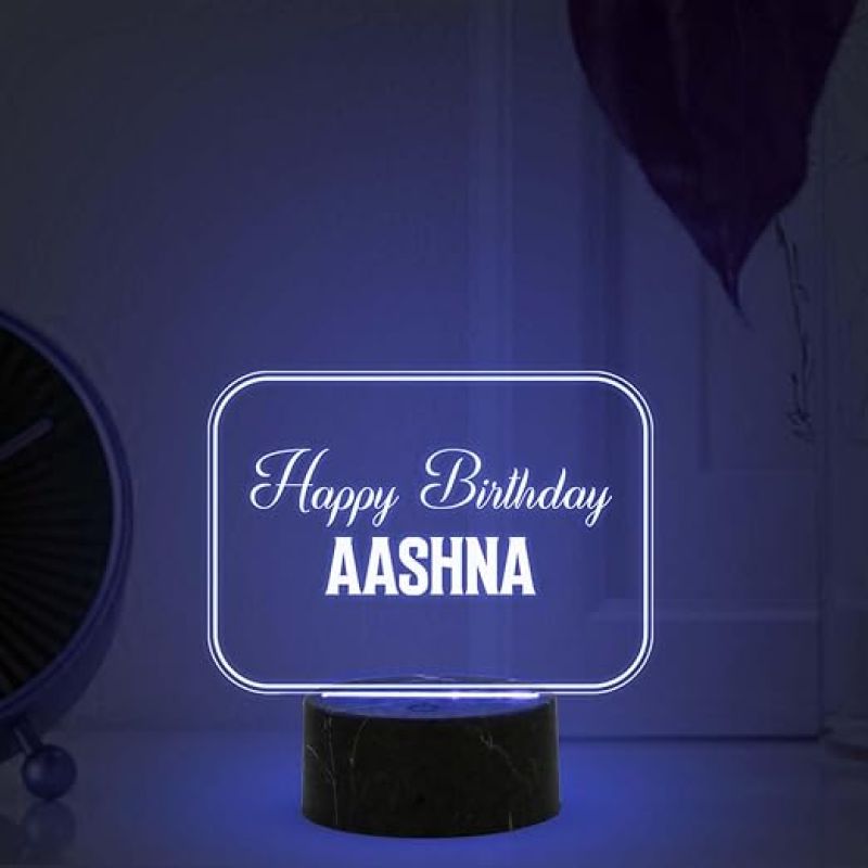 Personalized Happy Birthday Night Lamp with Multicolored Light Customized with Name Birthday Gift for Someone Special Friend