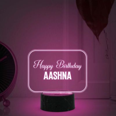 Personalized Happy Birthday Night Lamp with Multicolored Light Customized with Name Birthday Gift for Someone Special Friend