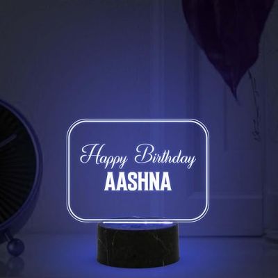 Personalized Happy Birthday Night Lamp with Multicolored Light Customized with Name Birthday Gift for Someone Special Friend
