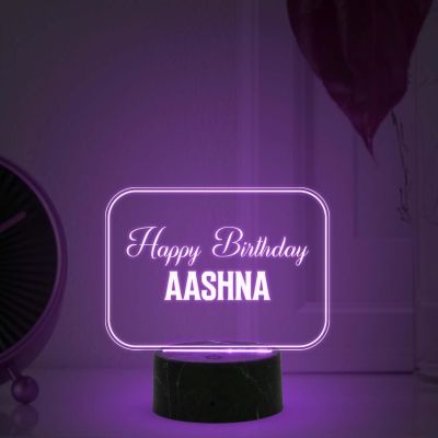 Personalized Happy Birthday Night Lamp with Multicolored Light Customized with Name Birthday Gift for Someone Special Friend