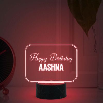 Personalized Happy Birthday Night Lamp with Multicolored Light Customized with Name Birthday Gift for Someone Special Friend