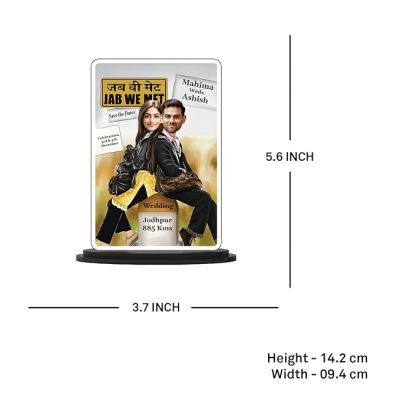 Personalized Jab We Met Design Couple Photo Caricature Customized Photo Name Date Place Couple Wedding Decor Caricature Gift for Friends Wedding Invitation Caricature