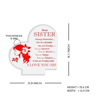 Dear Sister English Engraved Night Lamp with Warm White Light Sorry & Birthday Gift for Sister, Gift for Sister in Law