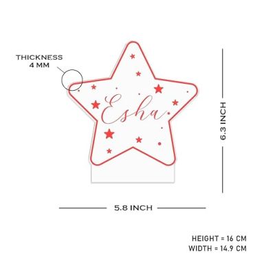 Personalized Star Design Night Lamp with Multicolored Light Customize with Name Lamp for Kids Bedroom Decor Birthday Gift for Friends