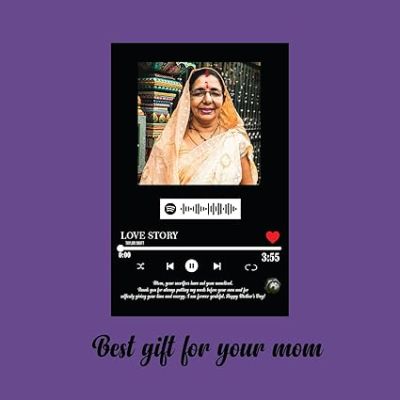 Spotify Mom Photo Frame Customized with Photo, Song, Scannable Barcode Gift for Mothers Day Memorable Birthday Gift For Mom