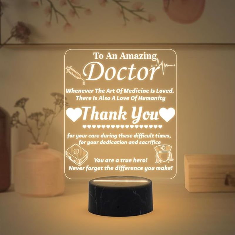 To An Amazing Doctor Engraved Night Lamp with Warm White Light Thankyou & Appreciation Gift for Doctor