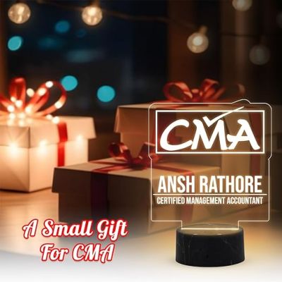 CMA Desk Name Plate Night Lamp with Warm White Light Customized with Name Gift for CMA & Office Table Decor