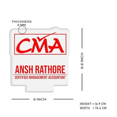 CMA Desk Name Plate Night Lamp with Multicolored Light Customized with Name Gift for CMA & Office Table Decor