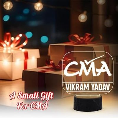 CMA Desk Name Plate Night Lamp with Warm White Light Customized with Name Gift for CMA & Office Table Decor