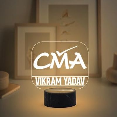 CMA Desk Name Plate Night Lamp with Warm White Light Customized with Name Gift for CMA & Office Table Decor