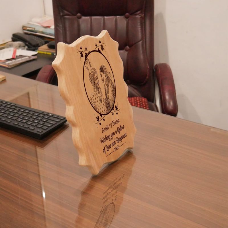 Personalized Engraved Photo Wooden Plaque Customized with Photo & Name Gift For Wedding, Anniversary, Gift for Husband Wife