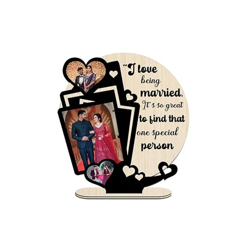 Personalized Couple Photo frame Customized with Photo &Text Gift For Newly Married Couple Anniversary Birthday Gift For Wife