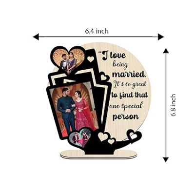 Personalized Couple Photo frame Customized with Photo &Text Gift For Newly Married Couple Anniversary Birthday Gift For Wife