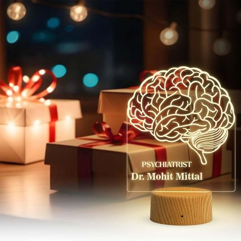 Personalized Psychologist Night Lamp with Warm White Light Customized with Name Thankyou Gift for Psychologist Doctor Clinic Decor Lamp