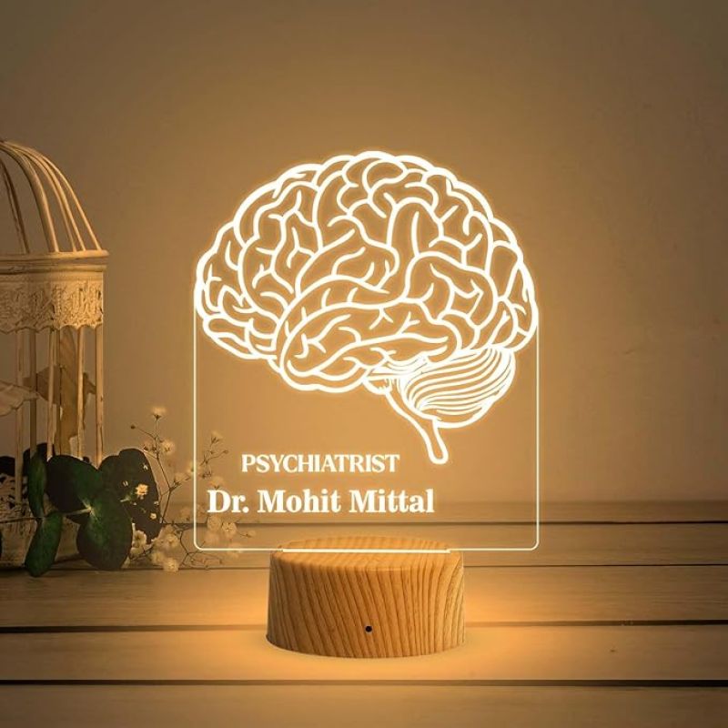 Personalized Psychologist Night Lamp with Warm White Light Customized with Name Thankyou Gift for Psychologist Doctor Clinic Decor Lamp