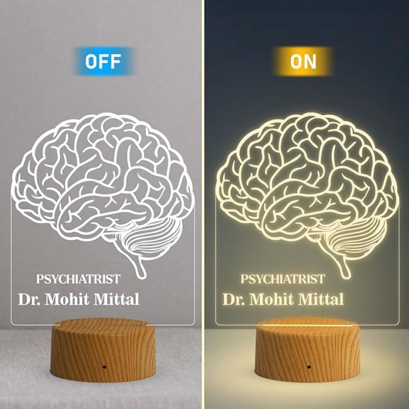 Personalized Psychologist Night Lamp with Warm White Light Customized with Name Thankyou Gift for Psychologist Doctor Clinic Decor Lamp