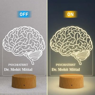 Personalized Psychologist Night Lamp with Warm White Light Customized with Name Thankyou Gift for Psychologist Doctor Clinic Decor Lamp