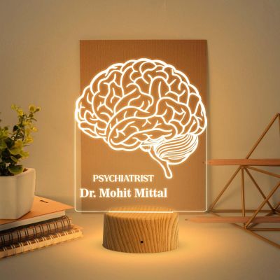 Personalized Psychologist Night Lamp with Warm White Light Customized with Name Thankyou Gift for Psychologist Doctor Clinic Decor Lamp