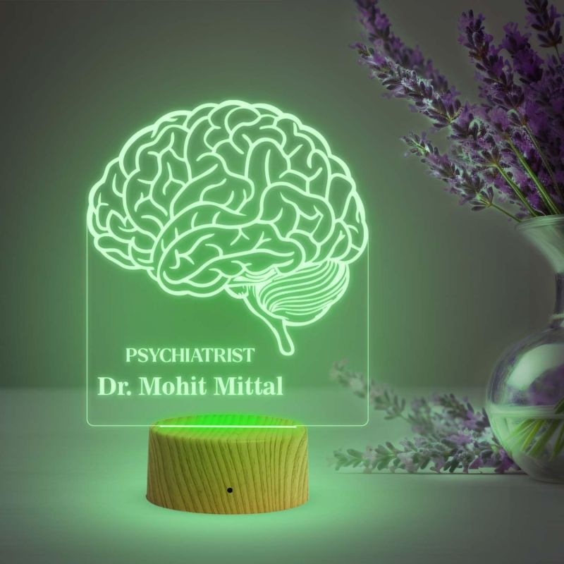 Personalized Psychologist Night Lamp with Multicolored Light Customized with Name Thankyou Gift for Psychologist Doctor Clinic Decor Lamp
