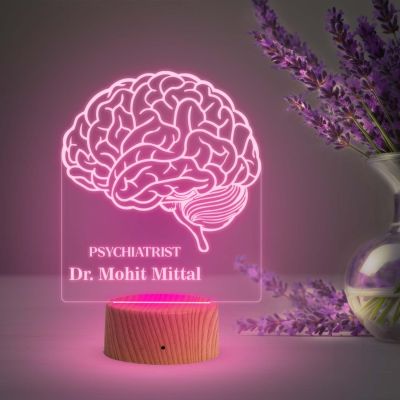 Personalized Psychologist Night Lamp with Multicolored Light Customized with Name Thankyou Gift for Psychologist Doctor Clinic Decor Lamp