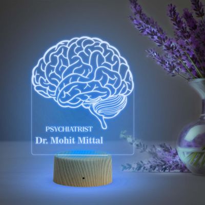 Personalized Psychologist Night Lamp with Multicolored Light Customized with Name Thankyou Gift for Psychologist Doctor Clinic Decor Lamp