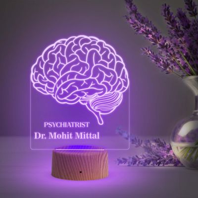 Personalized Psychologist Night Lamp with Multicolored Light Customized with Name Thankyou Gift for Psychologist Doctor Clinic Decor Lamp