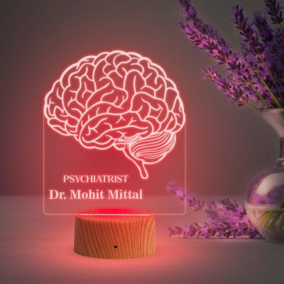 Personalized Psychologist Night Lamp with Multicolored Light Customized with Name Thankyou Gift for Psychologist Doctor Clinic Decor Lamp