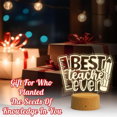 Best Teacher Ever Night Lamp with Warm White Light Birthday Gift for Teachers by Students Teachers Day Gift Thankyou Gift for Madam & Sir