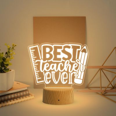 Best Teacher Ever Night Lamp with Warm White Light Birthday Gift for Teachers by Students Teachers Day Gift Thankyou Gift for Madam & Sir
