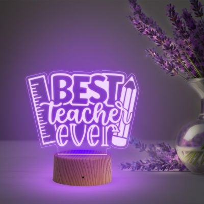 Best Teacher Ever Night Lamp with Multicolored Light Birthday Gift for Teachers by Students Teachers Day Gift Thankyou Gift for Madam & Sir