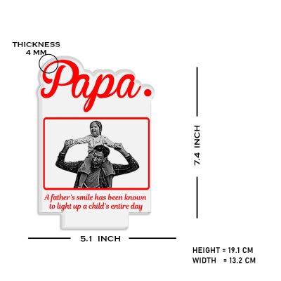 Father Photo Night Lamp with Warm White Light Customized with Name Photo Birthday Gifts for Father