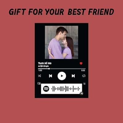 Couple Photo With Spotify Music Frame, Scannable Code Customized Photo & Song Gift For Friend Girlfriend Wife Husband