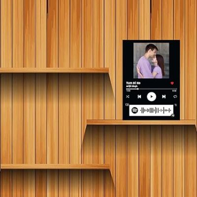 Couple Photo With Spotify Music Frame, Scannable Code Customized Photo & Song Gift For Friend Girlfriend Wife Husband