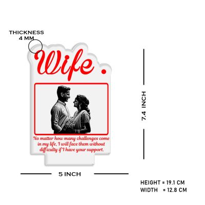 3D Wife Photo Night Lamp with Multicolored Light Customized with Photo & Text Birthday Gifts for Wife