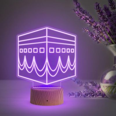 3D Illusion Makka Madina Islamic Night Lamp with Multicolored Light Gift for Eid Mubarak, Muslim Wedding, Gift for Muslim Friend Blessing & Home Decor